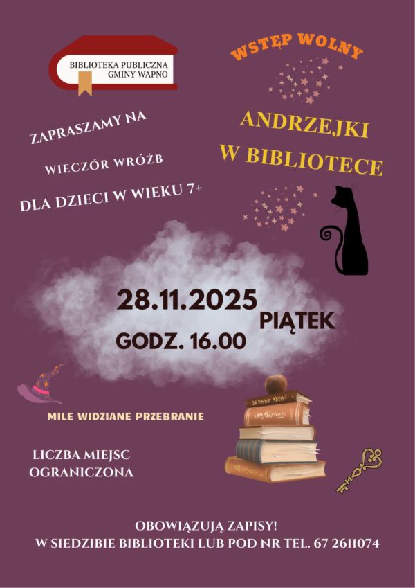 Zdjęcie Zapraszamy - Andrzejki 2025 w Bibliotece