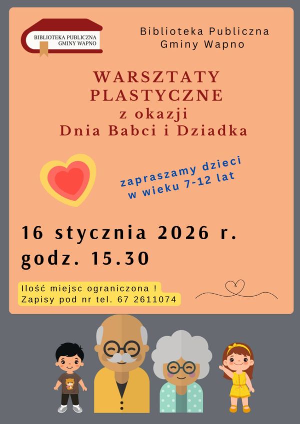 Zdjęcie Zapraszamy warsztaty plastyczne z okazji Dnia Babci i Dziadka