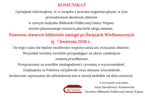 Zdjęcie PILNY KOMUNIKAT !