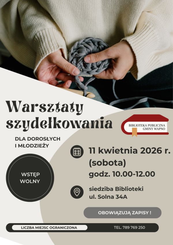 Zdjęcie Zapraszamy warsztaty szydełkowania - kwiecień 2026