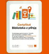 Baner Certyfikat Biblioteka z pasją
